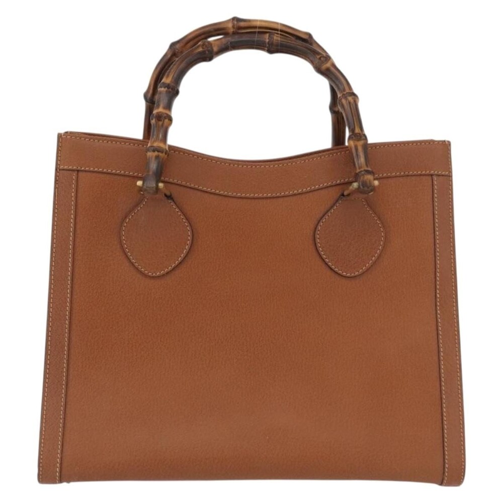 Gucci Bamboo Leather Handbag Brown